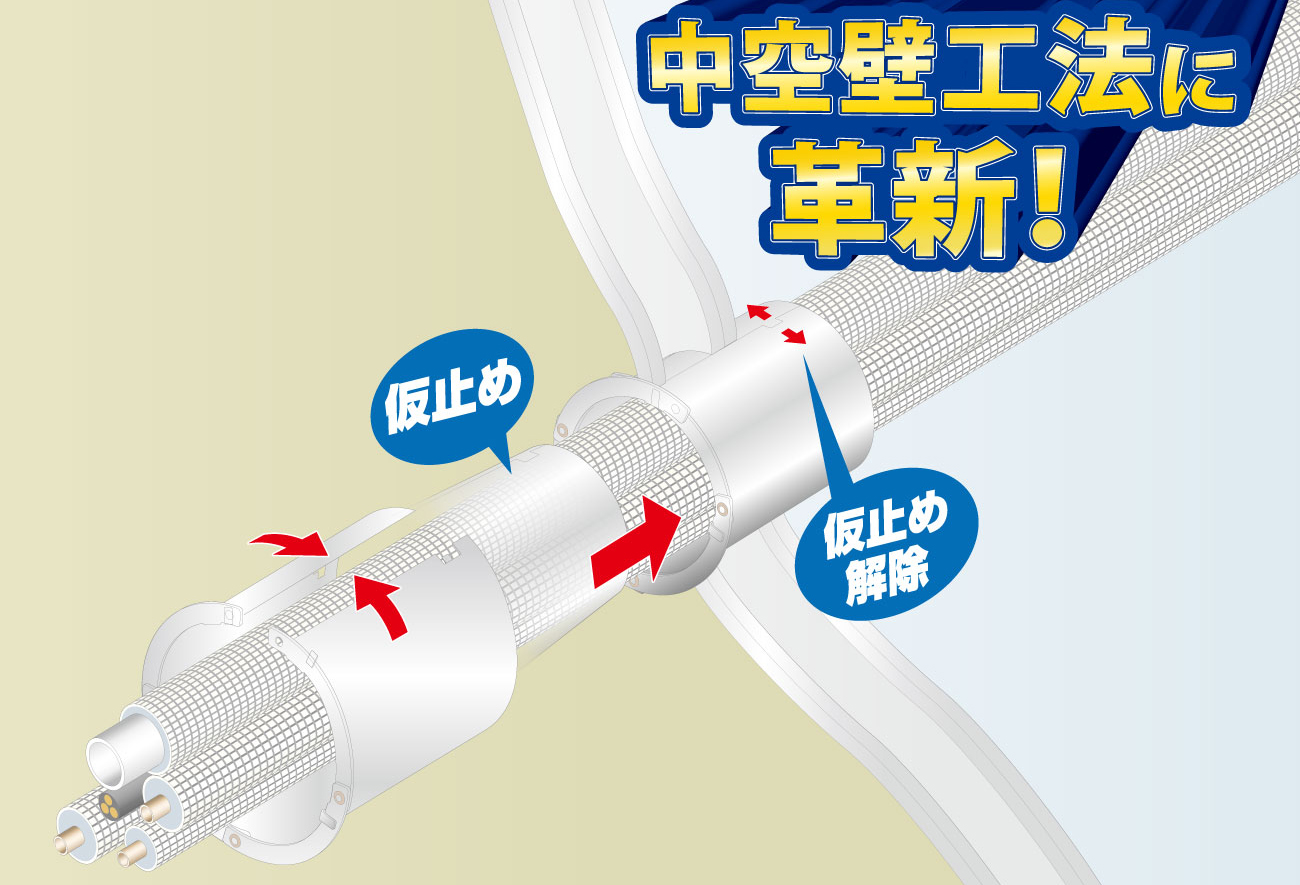 中空壁用鋼製スリーブ EZS(イージス)-因幡電工